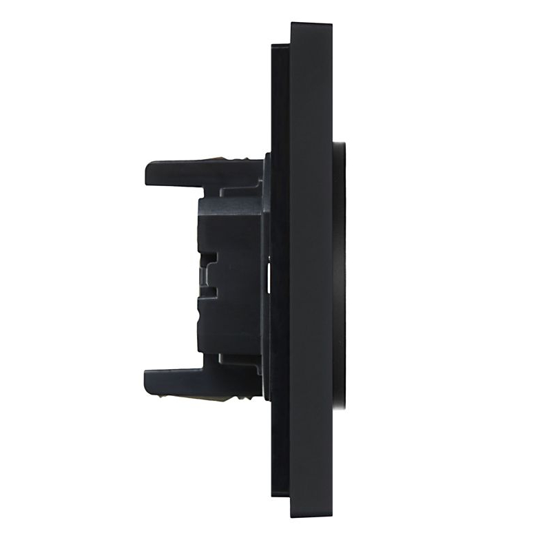 FORTE&PIANO Розетка 2-местная без заземления без защитных шторок безвинтовое крепление 10А FP126 черный IEK