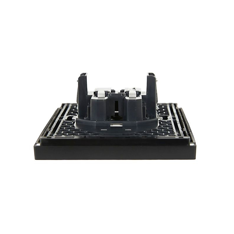 FORTE&PIANO Розетка 2-местная без заземления без защитных шторок безвинтовое крепление 10А FP126 черный IEK