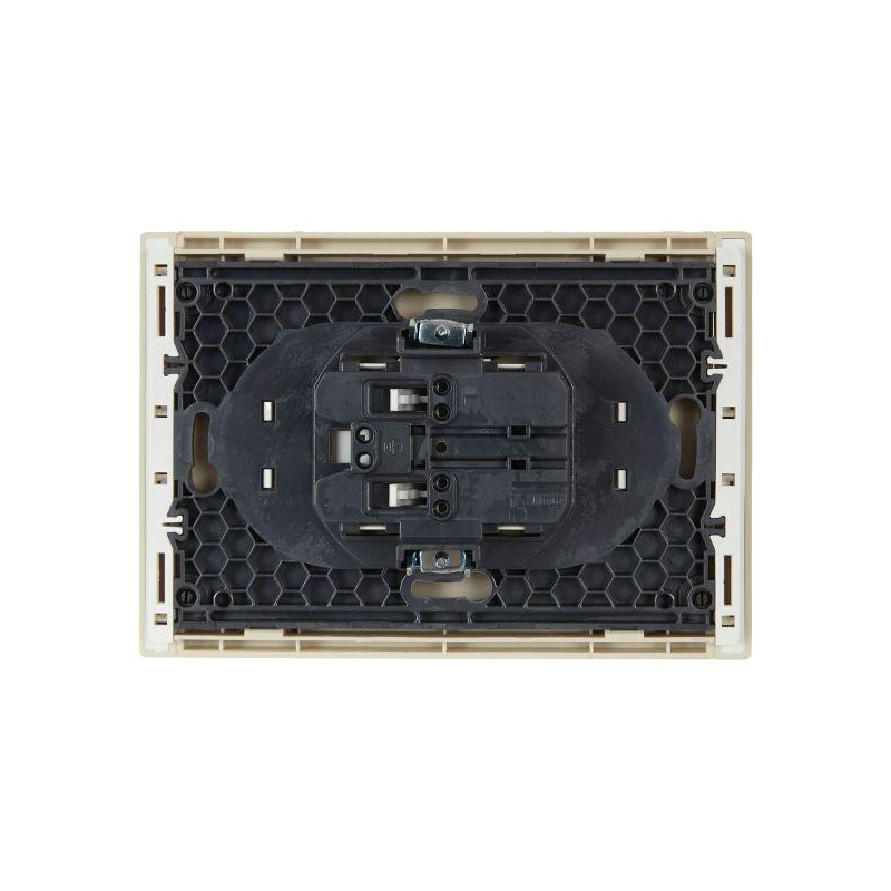 FORTE&PIANO Розетка 2-местная без заземления без защитных шторок безвинтовое крепление 10А FP426 ваниль IEK