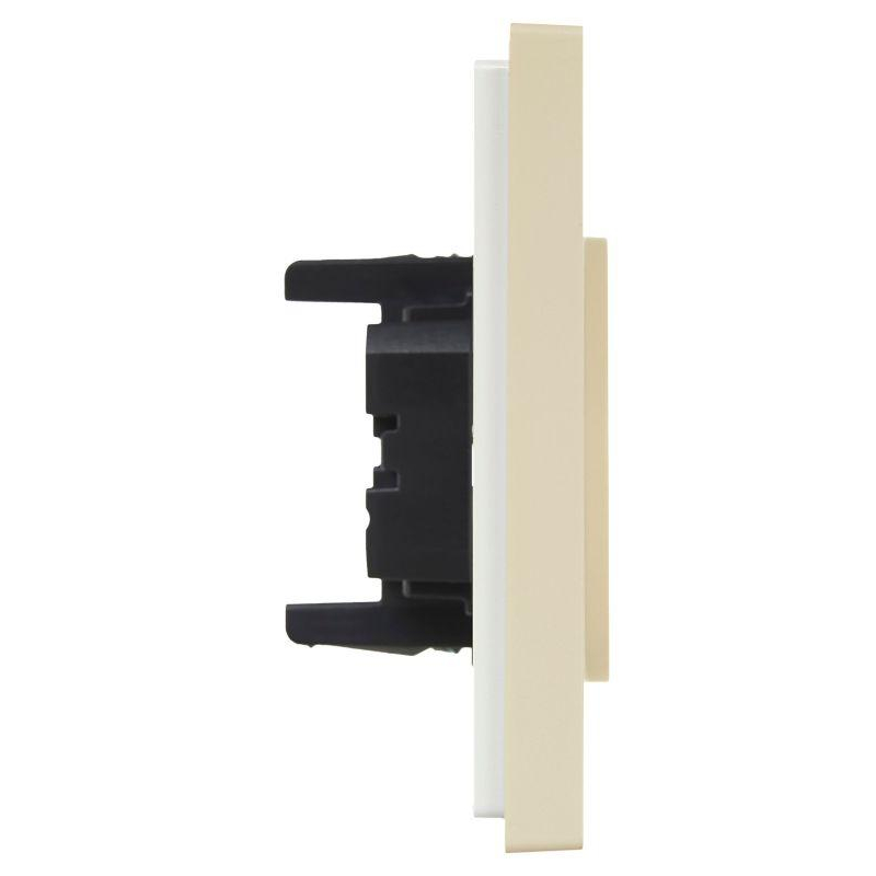 FORTE&PIANO Розетка 2-местная без заземления без защитных шторок безвинтовое крепление 10А FP426 ваниль IEK