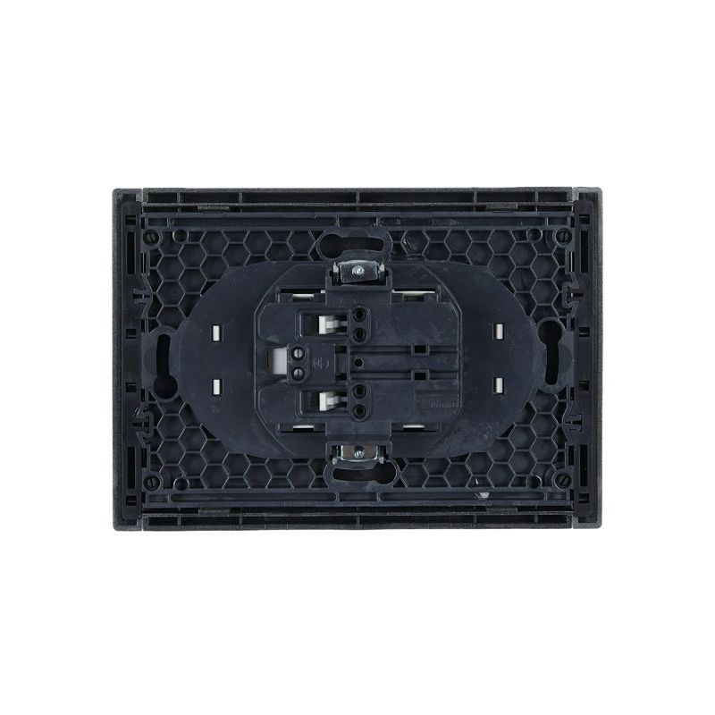 FORTE&PIANO Розетка 2-местная без заземления без защитных шторок безвинтовое крепление 10А FP526 сталь IEK