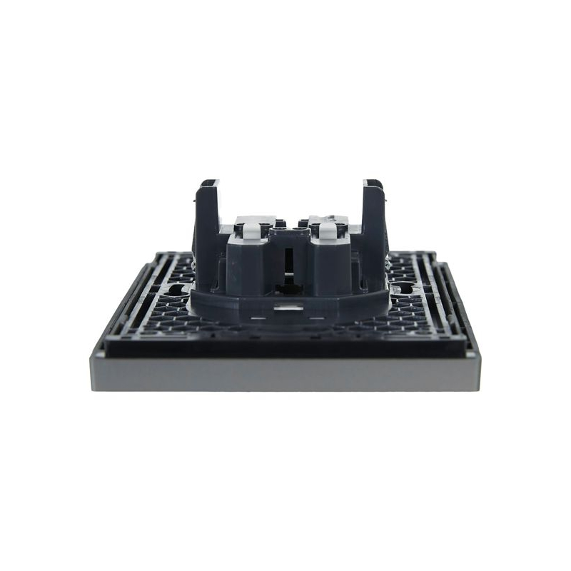 FORTE&PIANO Розетка 2-местная без заземления без защитных шторок безвинтовое крепление 10А FP526 сталь IEK