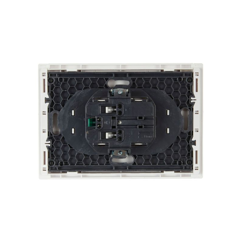 FORTE&PIANO Розетка 2-местная с заземлением без защитных шторок безвинтовое крепление 16А FP224 белый IEK