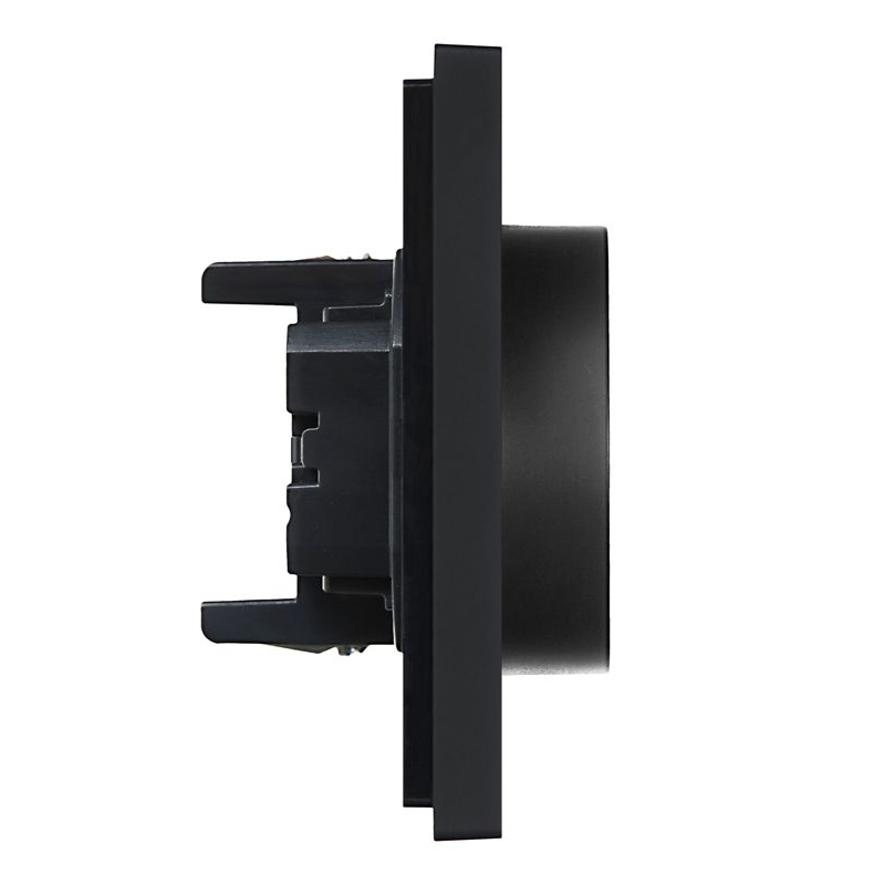 FORTE&PIANO Розетка 2-местная с заземлением без защитных шторок безвинтовое крепление 16А FP124 черный IEK