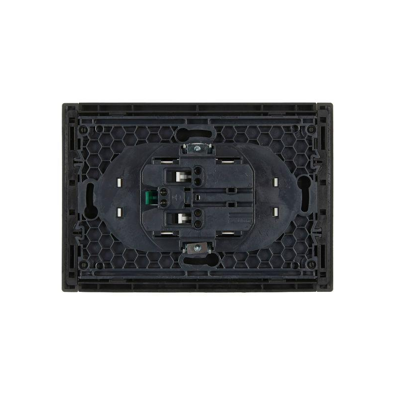 FORTE&PIANO Розетка 2-местная с заземлением без защитных шторок безвинтовое крепление 16А FP324 серый IEK