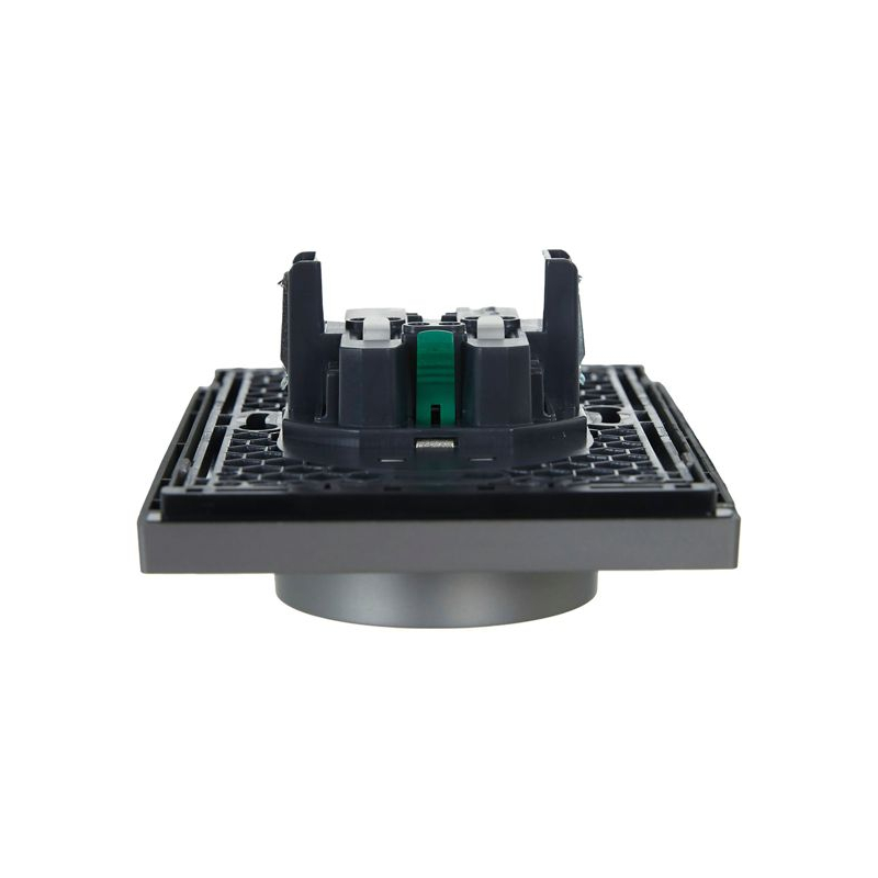 FORTE&PIANO Розетка 2-местная с заземлением без защитных шторок безвинтовое крепление 16А FP524 сталь IEK