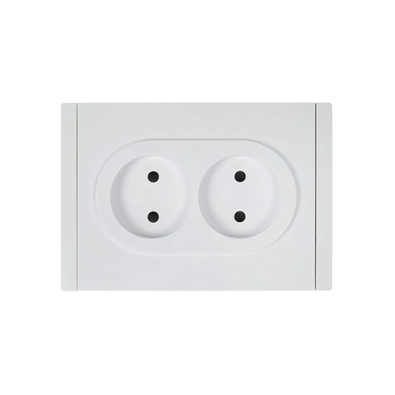 FORTE&PIANO Розетка 2-местная без заземления с защитными шторками безвинтовое крепление 10А FP225 белый IEK
