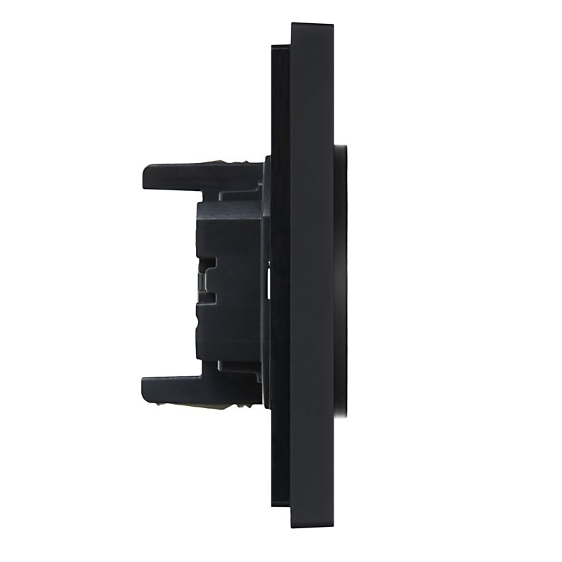 FORTE&PIANO Розетка 2-местная без заземления с защитными шторками безвинтовое крепление 10А FP125 черный IEK