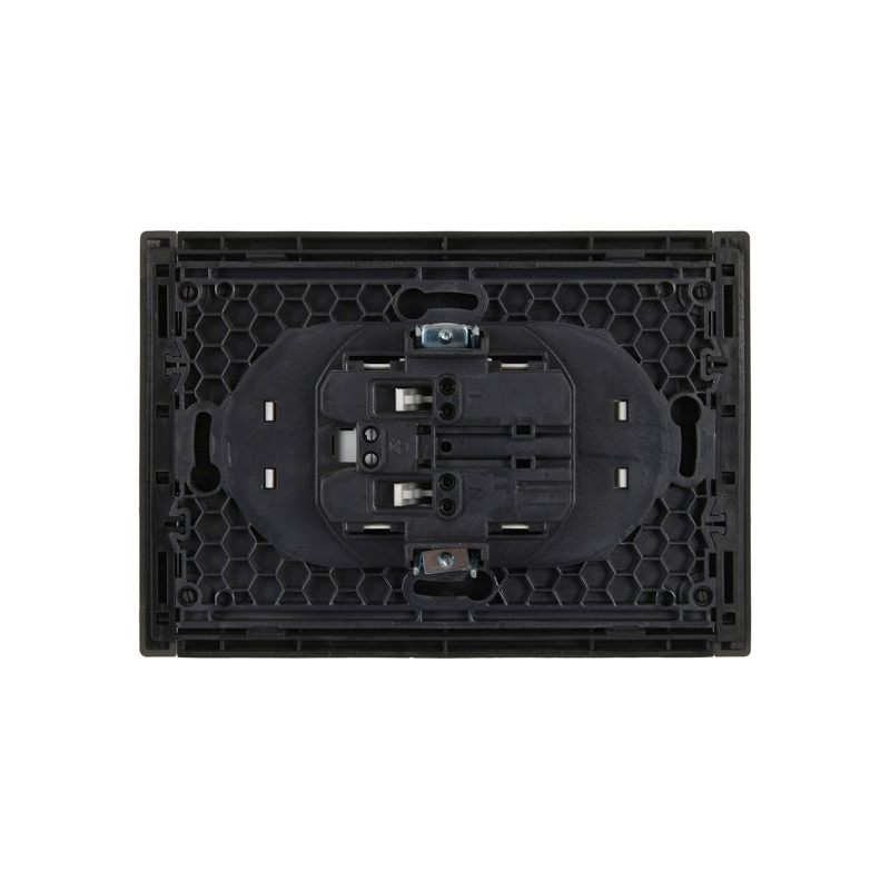 FORTE&PIANO Розетка 2-местная без заземления с защитными шторками безвинтовое крепление 10А FP325 серый IEK