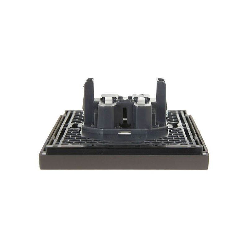 FORTE&PIANO Розетка 2-местная без заземления с защитными шторками безвинтовое крепление 10А FP325 серый IEK