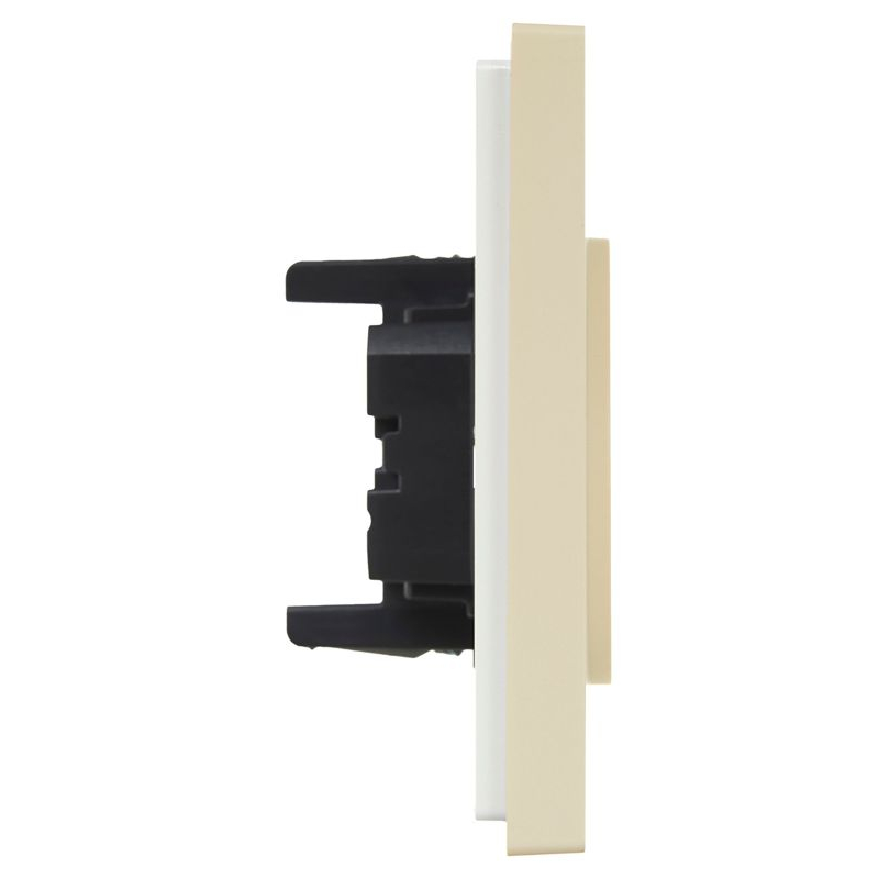 FORTE&PIANO Розетка 2-местная без заземления с защитными шторками безвинтовое крепление 10А FP425 ваниль IEK