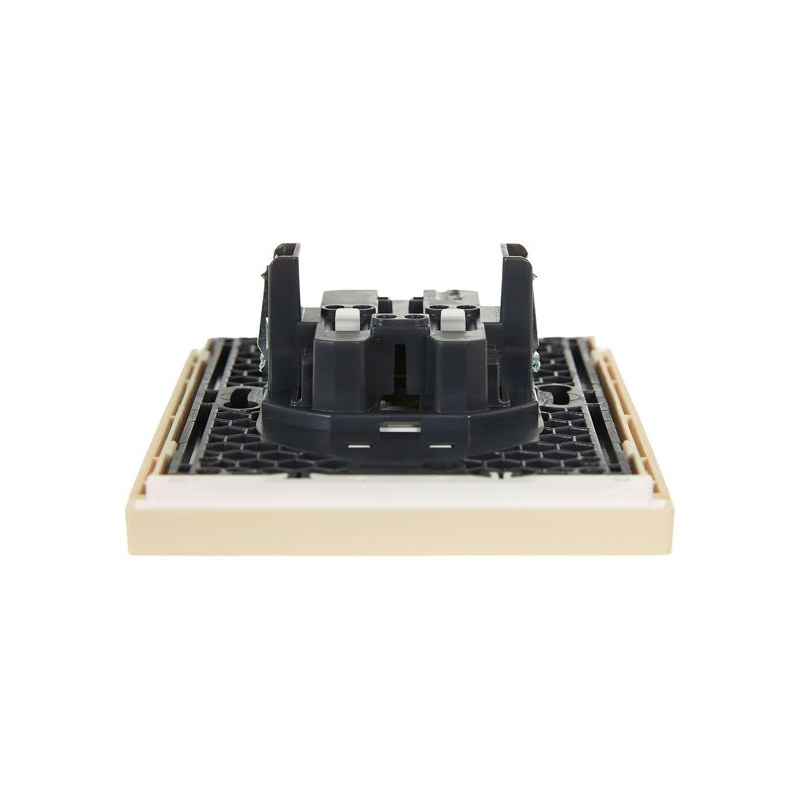 FORTE&PIANO Розетка 2-местная без заземления с защитными шторками безвинтовое крепление 10А FP425 ваниль IEK