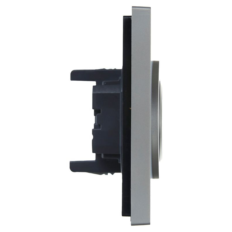 FORTE&PIANO Розетка 2-местная без заземления с защитными шторками безвинтовое крепление 10А FP525 сталь IEK