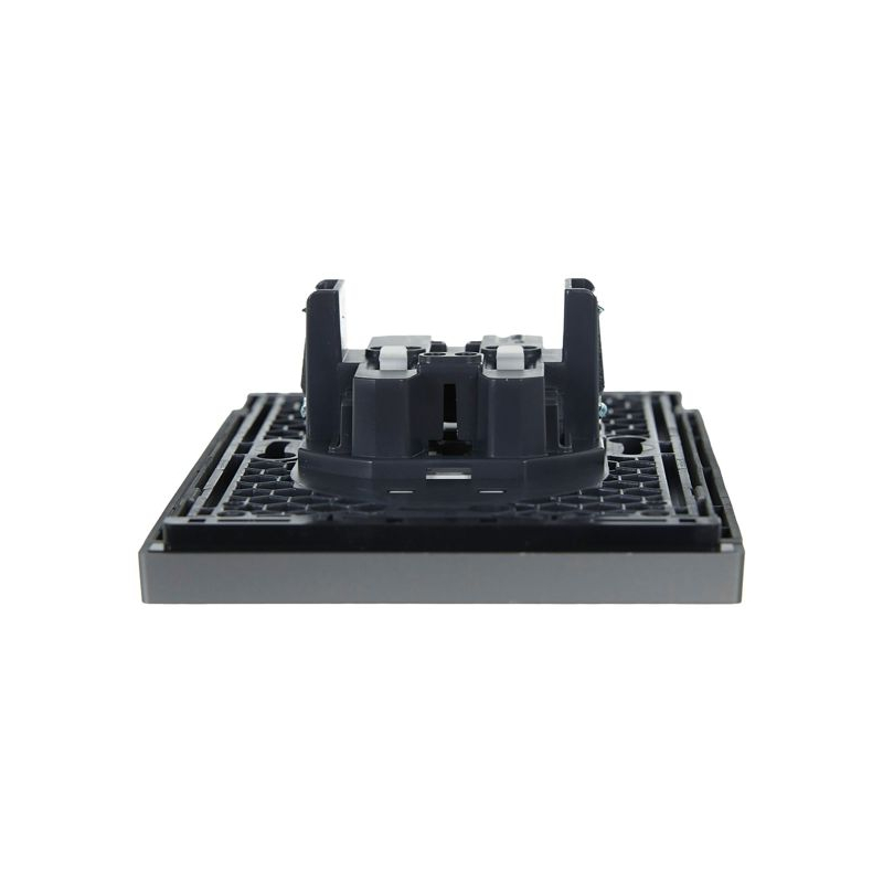 FORTE&PIANO Розетка 2-местная без заземления с защитными шторками безвинтовое крепление 10А FP525 сталь IEK