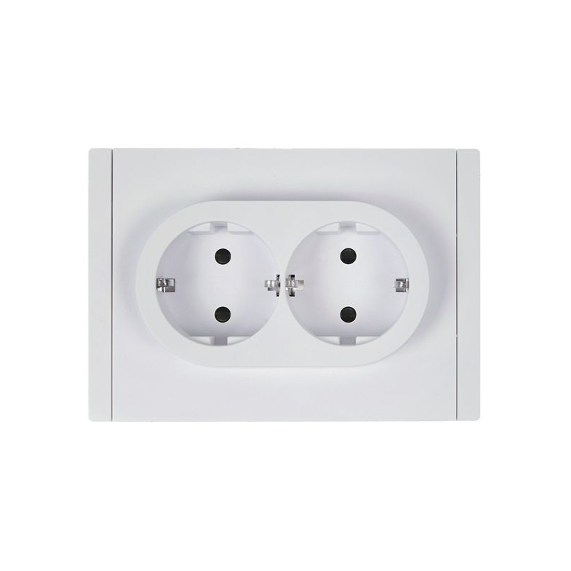 FORTE&PIANO Розетка 2-местная с заземлением с защитными шторками безвинтовое крепление 16А FP223 белый IEK