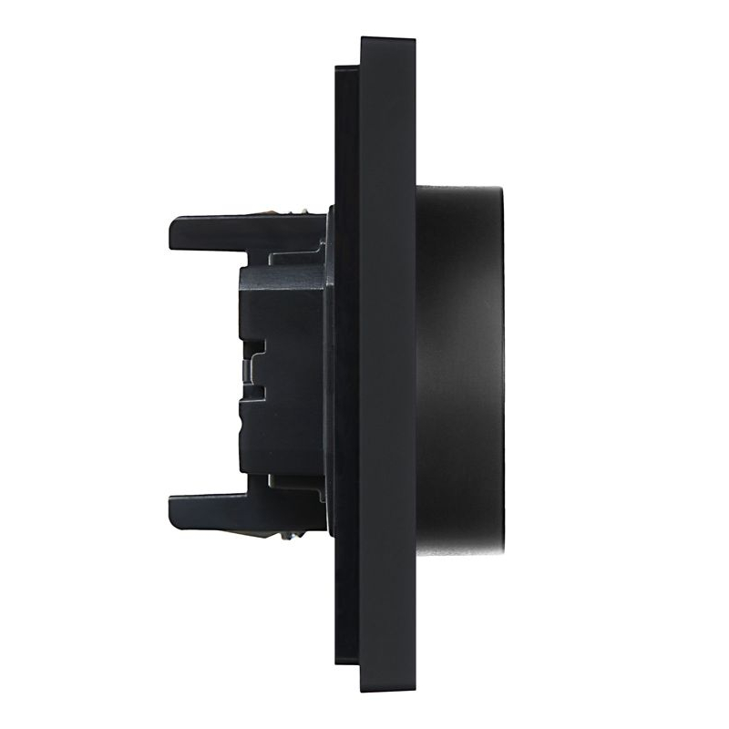 FORTE&PIANO Розетка 2-местная с заземлением с защитными шторками безвинтовое крепление 16А FP123 черный IEK