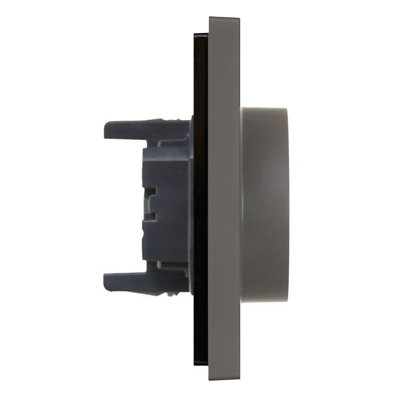 FORTE&PIANO Розетка 2-местная с заземлением с защитными шторками безвинтовое крепление 16А FP323 серый IEK