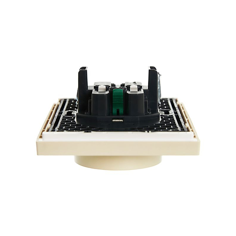 FORTE&PIANO Розетка 2-местная с заземлением с защитными шторками безвинтовое крепление 16А FP423 ваниль IEK