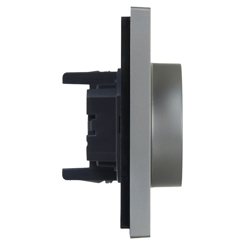 FORTE&PIANO Розетка 2-местная с заземлением с защитными шторками безвинтовое крепление 16А FP523 сталь IEK