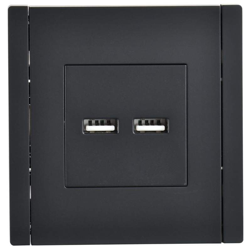 FORTE&PIANO Розетка USB A+A 3,1А FP149 черный IEK