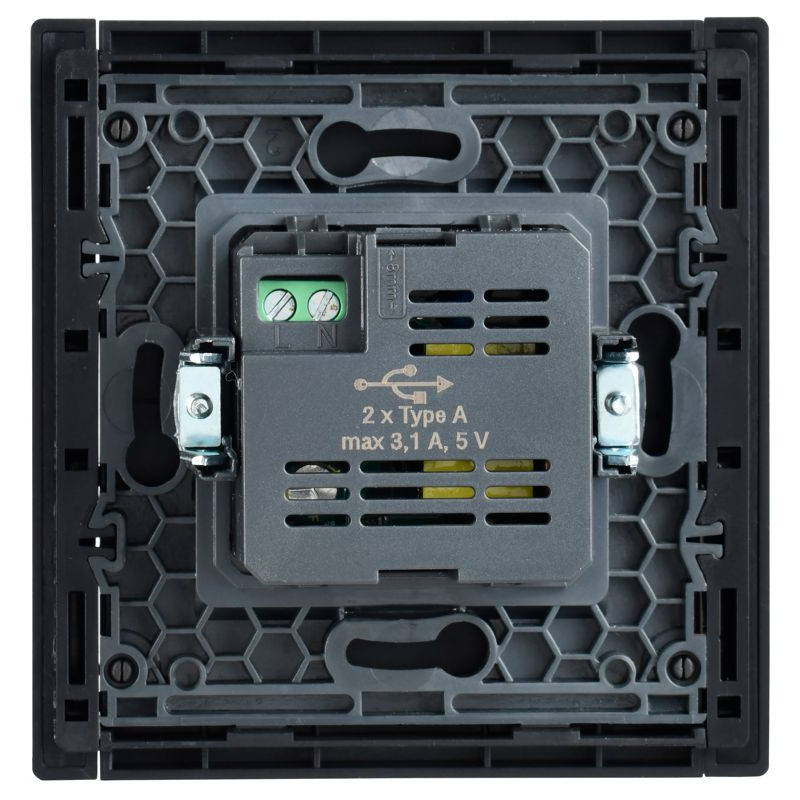 FORTE&PIANO Розетка USB A+A 3,1А FP349 серый IEK