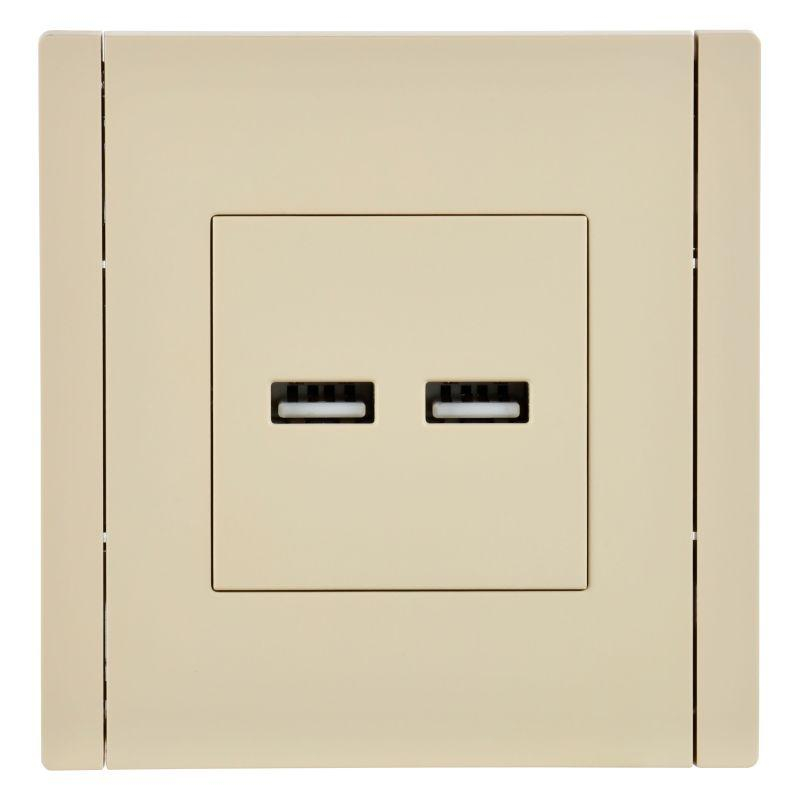 FORTE&PIANO Розетка USB A+A 3,1А FP449 ваниль IEK