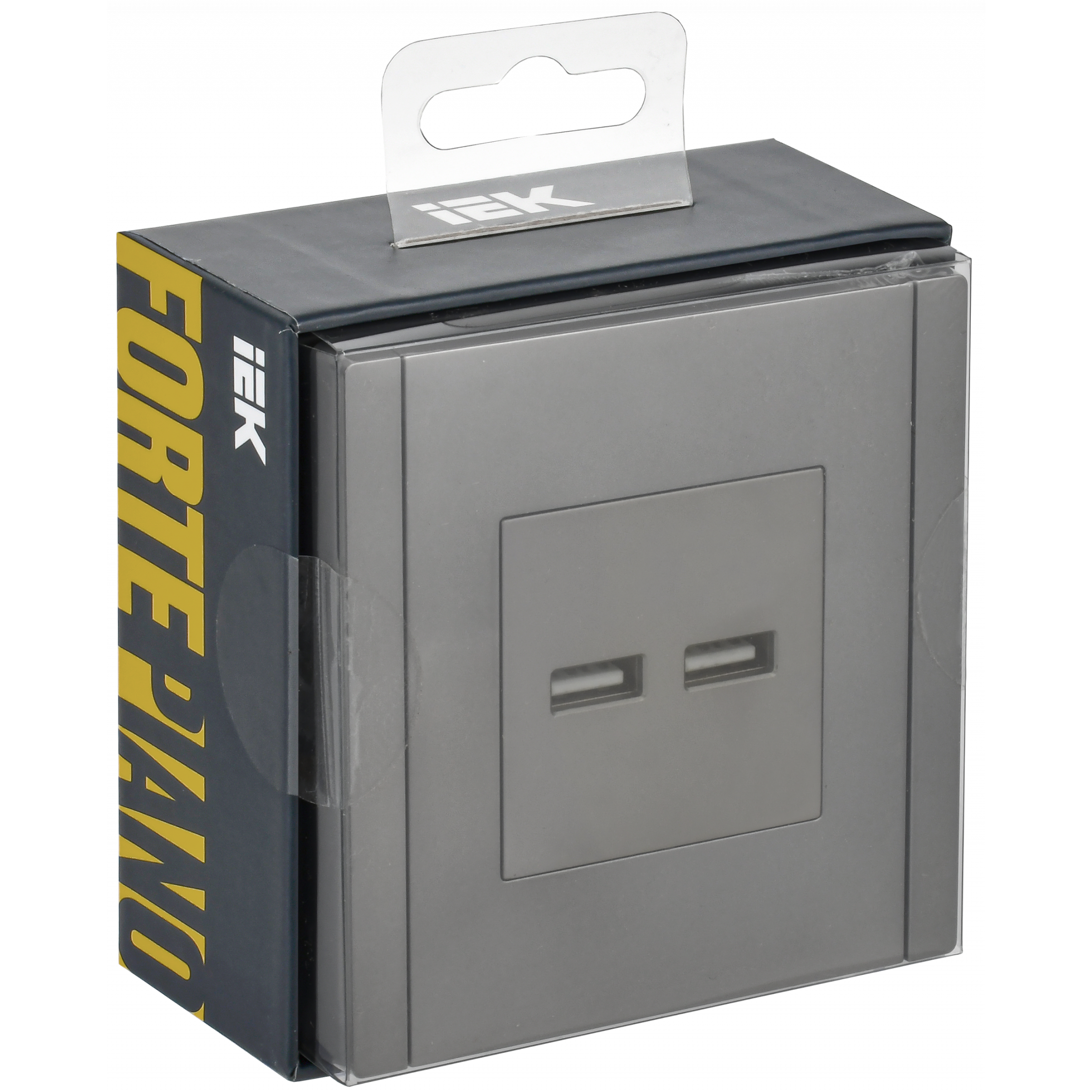 FORTE&PIANO Розетка USB A+A 3,1А FP549 сталь IEK