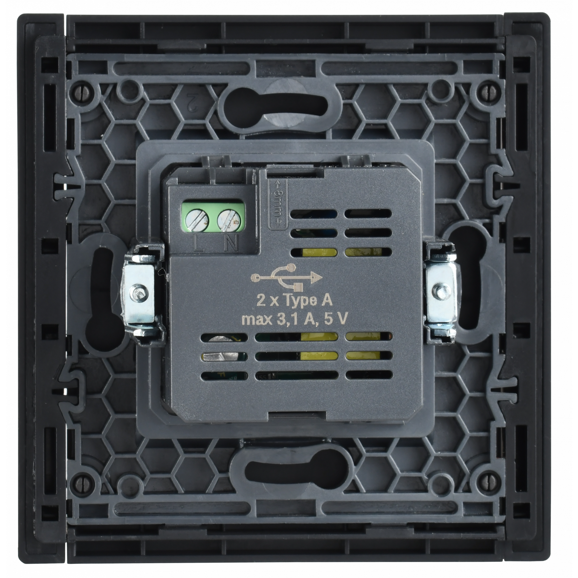 FORTE&PIANO Розетка USB A+A 3,1А FP549 сталь IEK