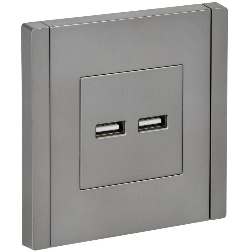 FORTE&PIANO Розетка USB A+A 3,1А FP549 сталь IEK