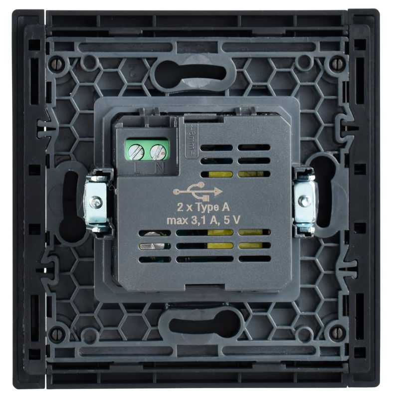 FORTE&PIANO Розетка USB A+A 3,1А FP549 сталь IEK