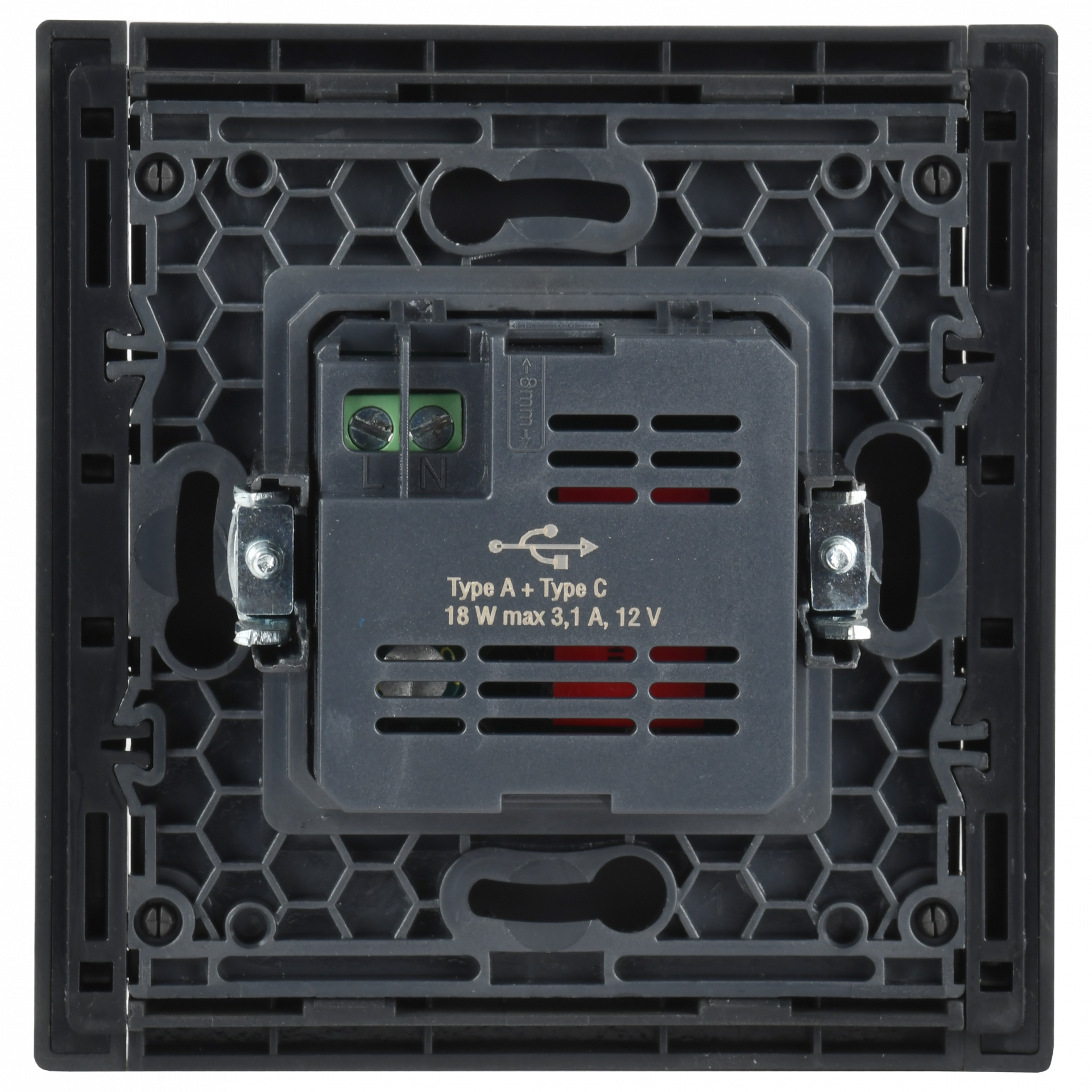 FORTE&PIANO Розетка USB A+C 18Вт FP351 серый IEK