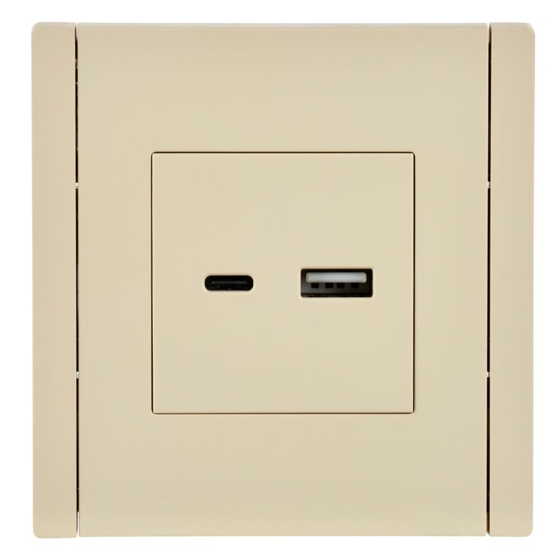FORTE&PIANO Розетка USB A+C 18Вт FP451 ваниль IEK