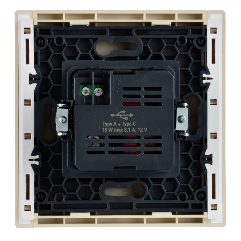 FORTE&PIANO Розетка USB A+C 18Вт FP451 ваниль IEK