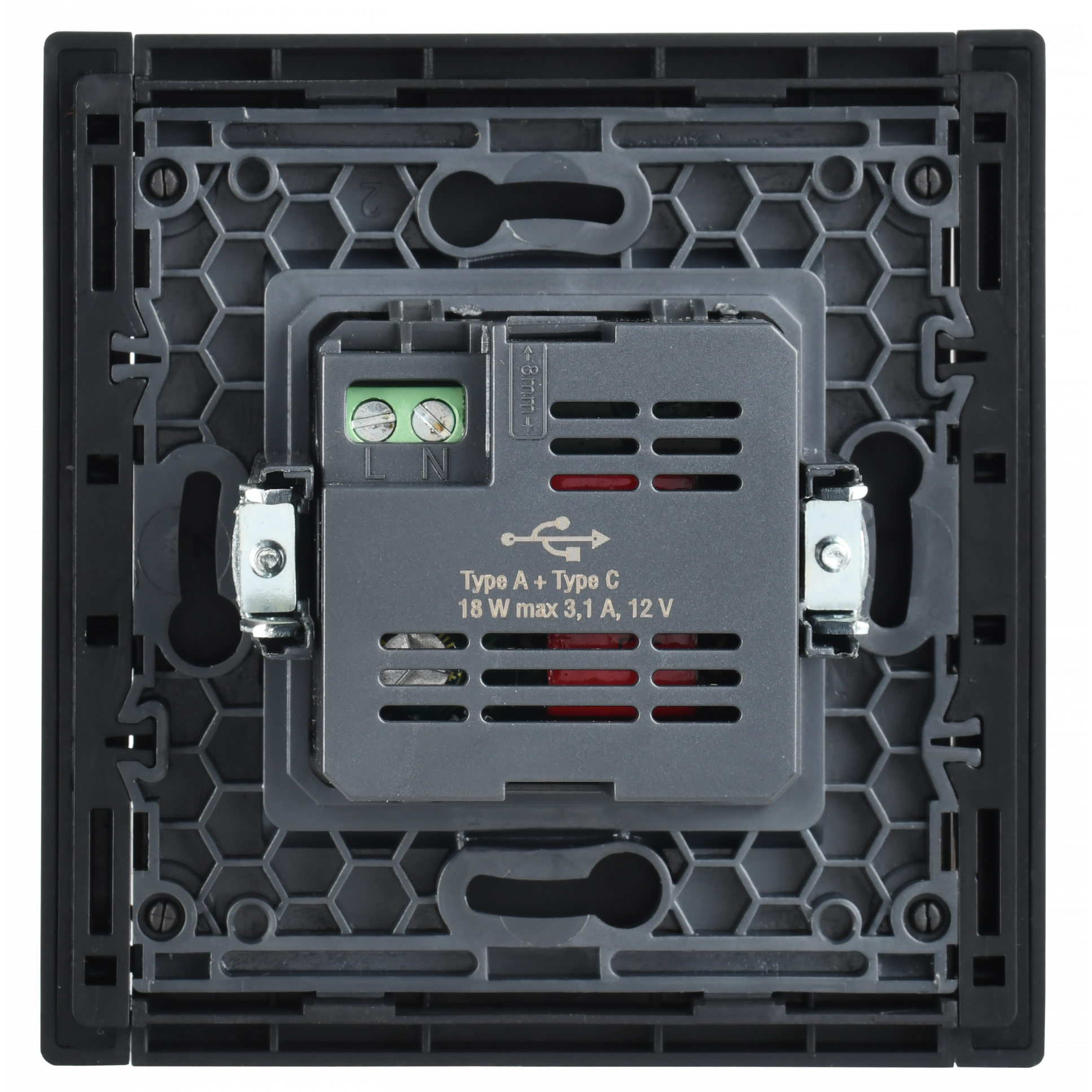 FORTE&PIANO Розетка USB A+C 18Вт FP551 сталь IEK