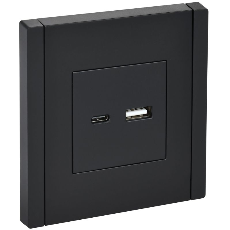 FORTE&PIANO Розетка USB A+C 3,1А FP150 черный IEK