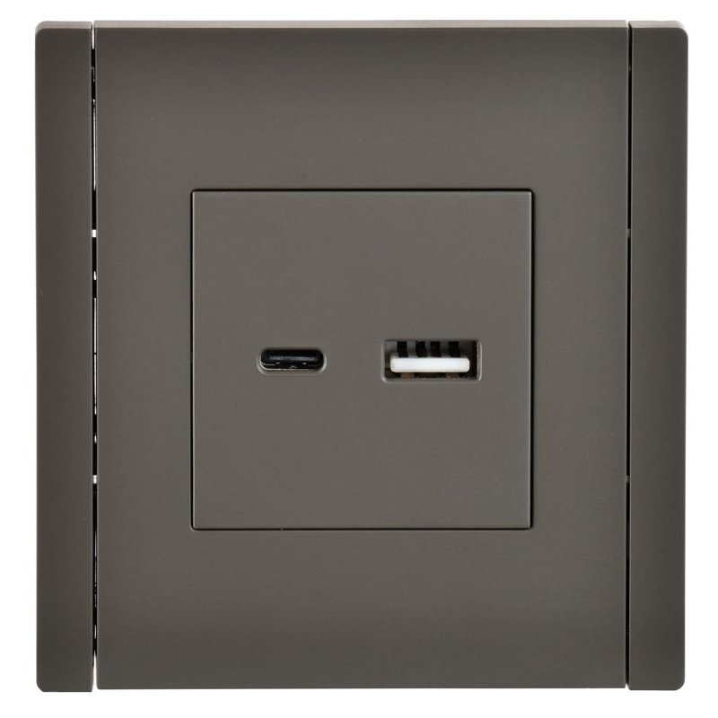 FORTE&PIANO Розетка USB A+C 3,1А FP350 серый IEK