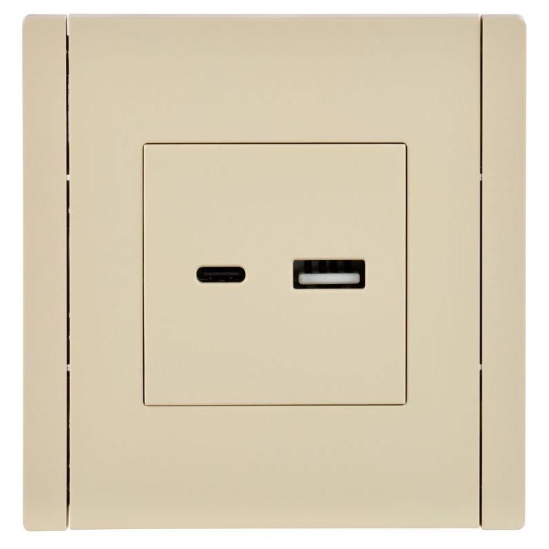 FORTE&PIANO Розетка USB A+C 3,1А FP450 ваниль IEK