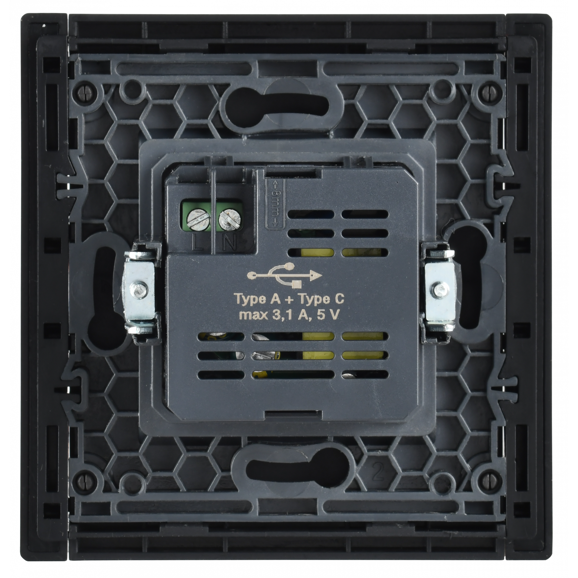 FORTE&PIANO Розетка USB A+C 3,1А FP550 сталь IEK