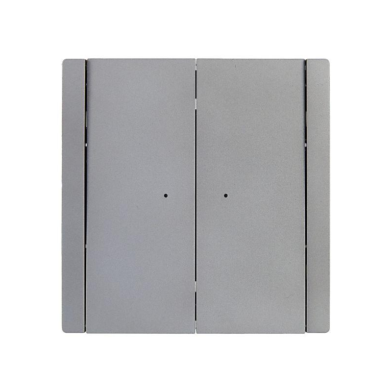 FORTE&PIANO Выключатель 2-клавишный с индикацией 10А FP506 сталь IEK