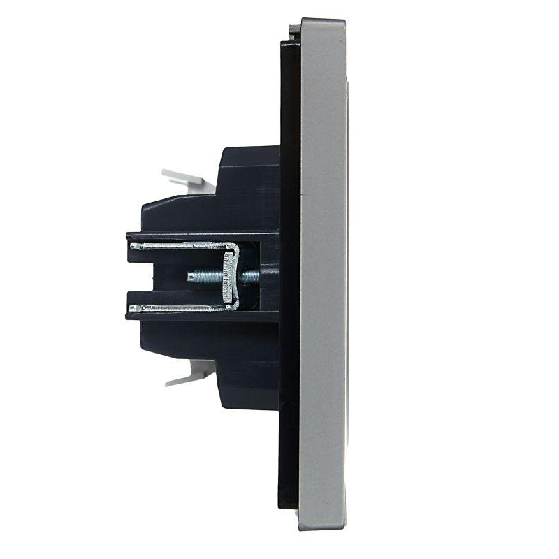 FORTE&PIANO Выключатель 2-клавишный с индикацией 10А FP506 сталь IEK