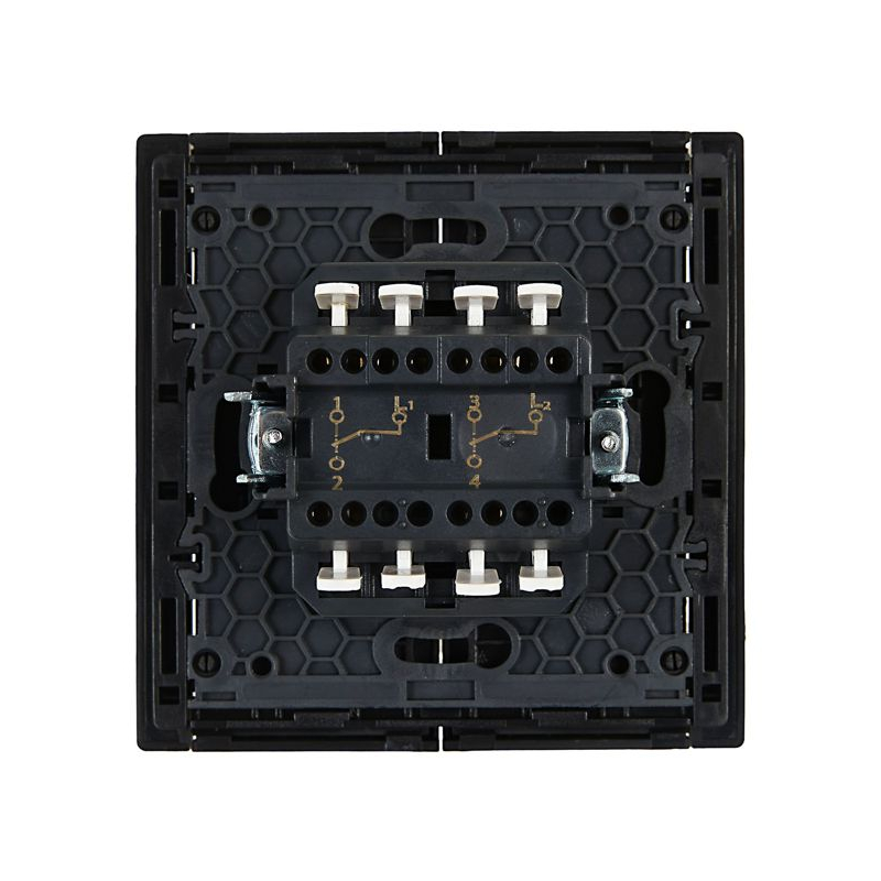 FORTE&PIANO Выключатель 2-клавишный проходной 10А FP107 черный IEK