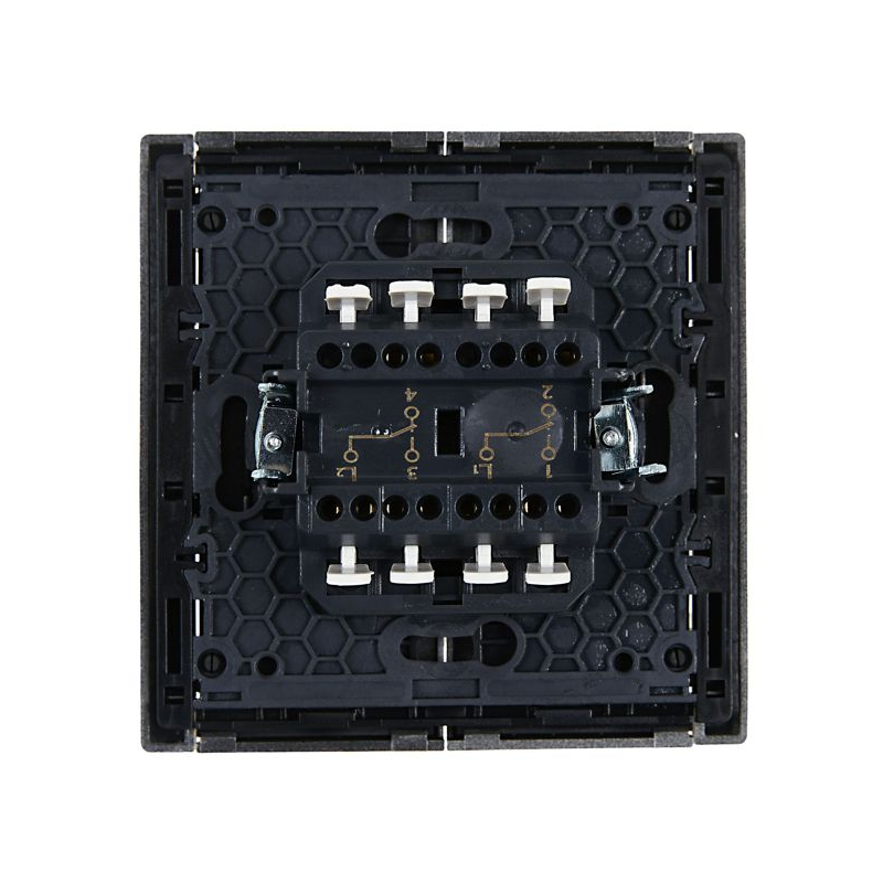 FORTE&PIANO Выключатель 2-клавишный проходной 10А FP507 сталь IEK