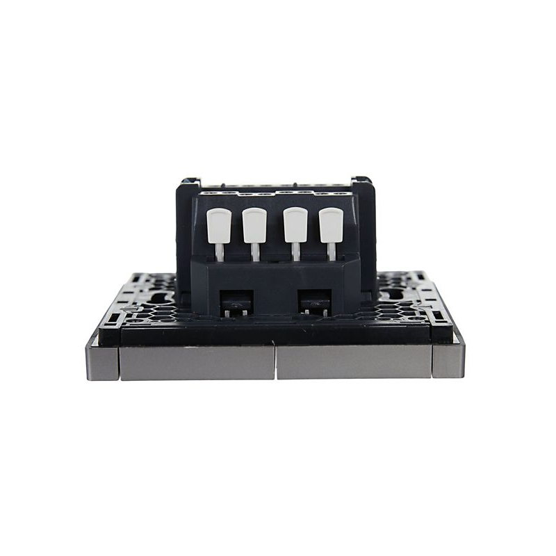 FORTE&PIANO Выключатель 2-клавишный проходной 10А FP507 сталь IEK