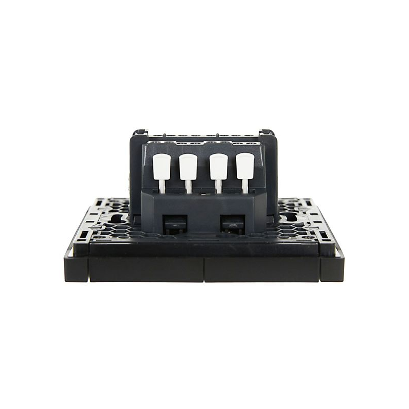 FORTE&PIANO Выключатель 2-клавишный проходной с индикацией 10А FP108 черный IEK