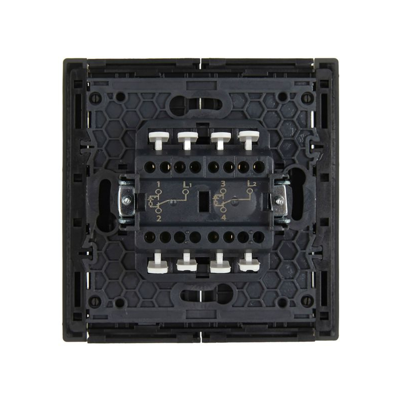 FORTE&PIANO Выключатель 2-клавишный проходной с индикацией 10А FP308 серый IEK