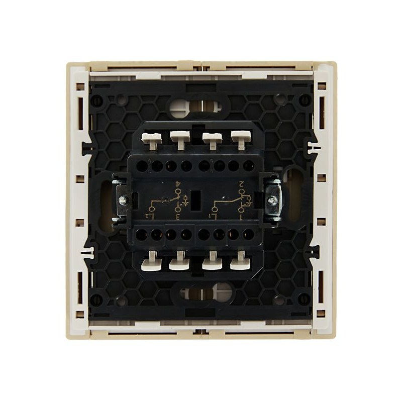 FORTE&PIANO Выключатель 2-клавишный проходной с индикацией 10А FP408 ваниль IEK