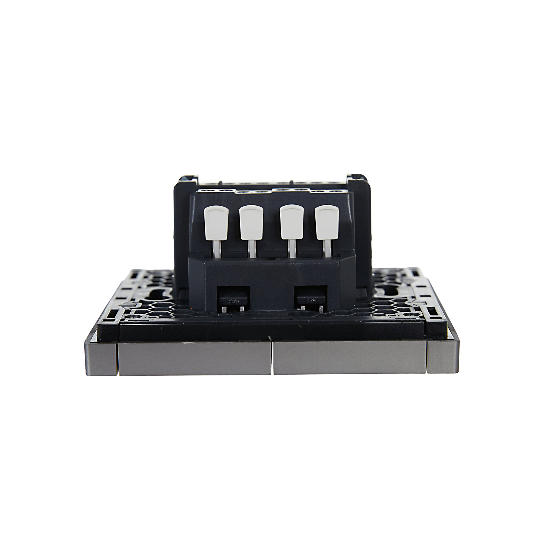 FORTE&PIANO Выключатель 2-клавишный проходной с индикацией 10А FP508 сталь IEK