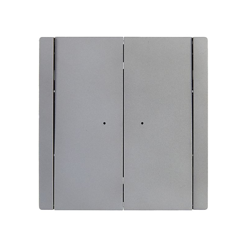 FORTE&PIANO Выключатель 2-клавишный проходной с индикацией 10А FP508 сталь IEK