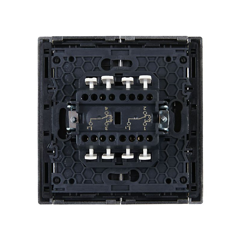 FORTE&PIANO Выключатель 2-клавишный проходной с индикацией 10А FP508 сталь IEK