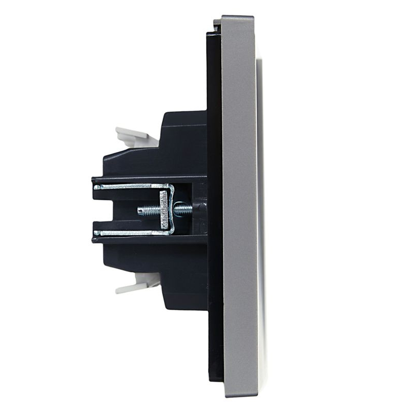 FORTE&PIANO Выключатель 2-клавишный проходной с индикацией 10А FP508 сталь IEK